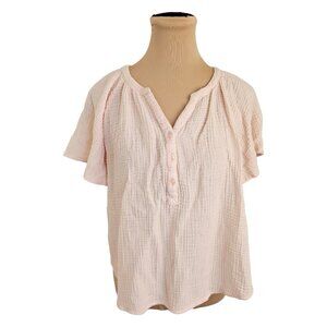 Young Fabulous and Broke Pink Gauze Fluffy Blouse Sz M
